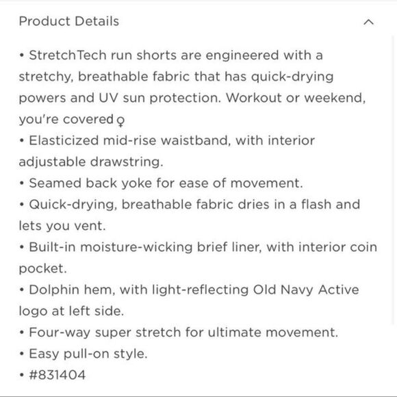 Old Navy Mid-Rise StretchTech Dolphin-Hem Running Athletic Shorts NWT Size XL - Picture 4 of 6